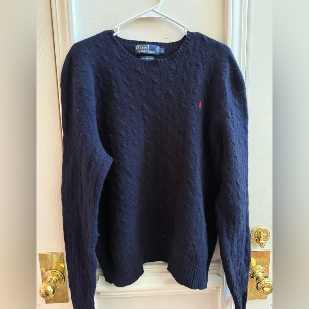 Vintage Polo Ralph Lauren 100% Lambs Wool cable Knit Sweater